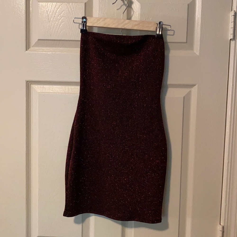 Strapless sexy black/red dress